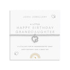 Joma Jewellery Kids' A Little | Happy Birthday Granddaughter | Silver Plated | Bracelet | 15.5cm Stretch