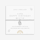 Joma Jewellery Kids' A Little | Happy Birthday Bestie | Silver Plated | Bracelet | 15.5cm Stretch
