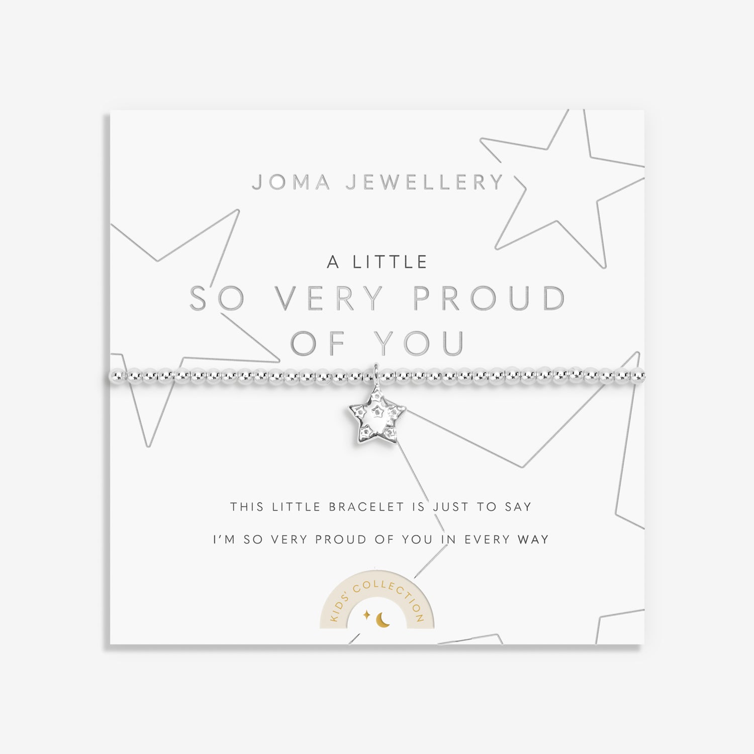 Joma Jewellery Kids' A Little | So Very Proud Of You | Silver Plated | Bracelet | 15.5cm Stretch