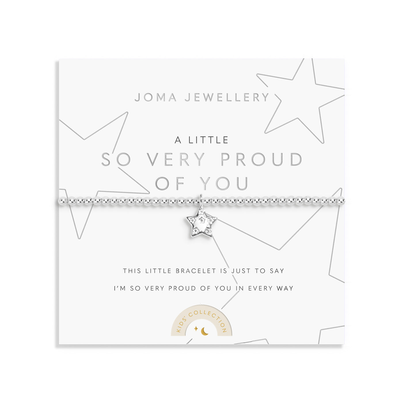 Joma Jewellery Kids' A Little | So Very Proud Of You | Silver Plated | Bracelet | 15.5cm Stretch