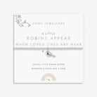 Joma Jewellery Kids' A Little | Robins Appear When Loved Ones Are Near | Silver Plated | Bracelet | 15.5cm Stretch