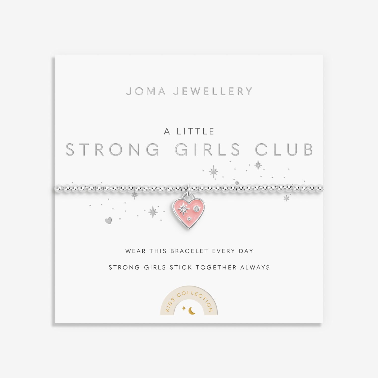 Joma Jewellery Kids' A Little | Strong Girls Club | Silver Plated | Bracelet | 15.5cm Stretch