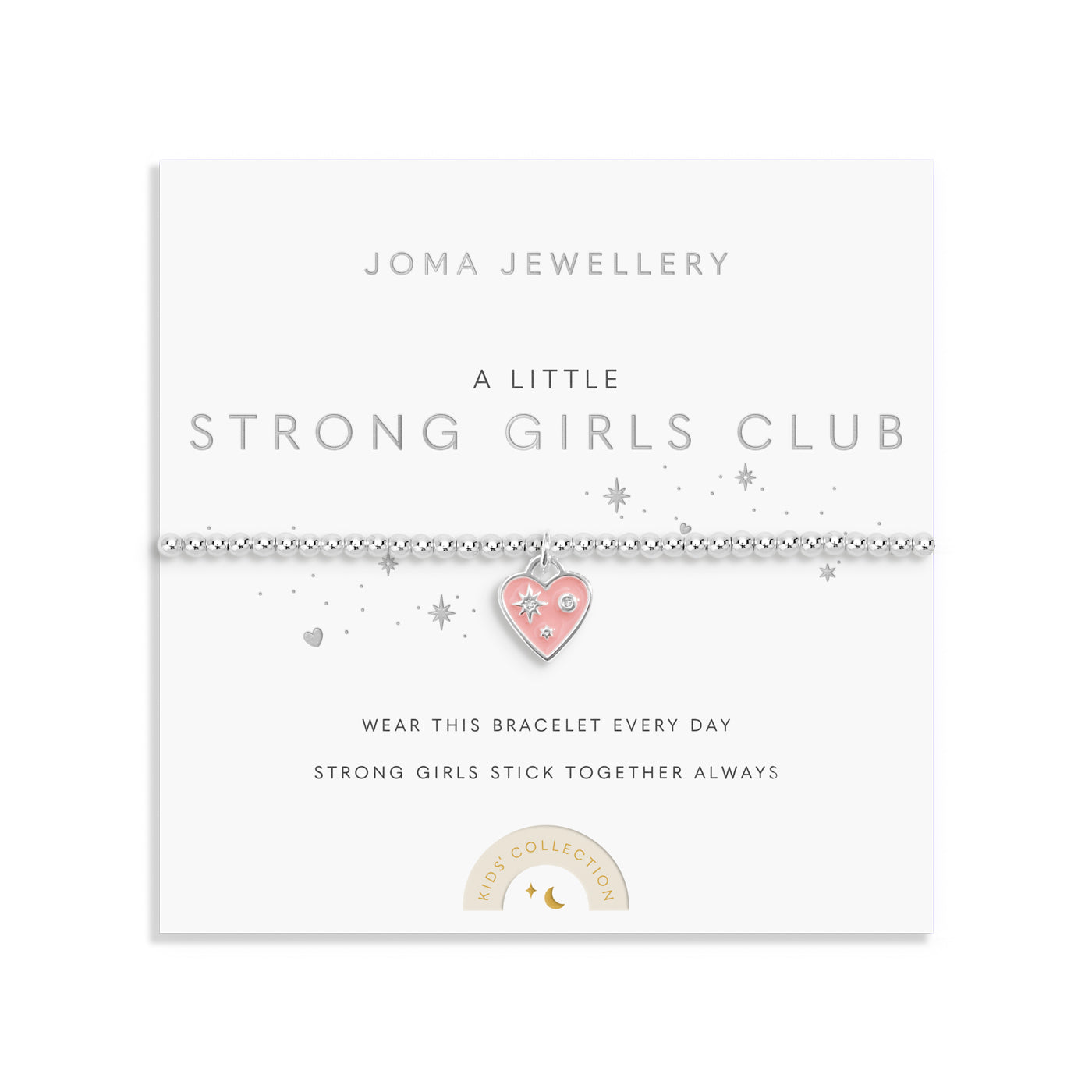 Joma Jewellery Kids' A Little | Strong Girls Club | Silver Plated | Bracelet | 15.5cm Stretch
