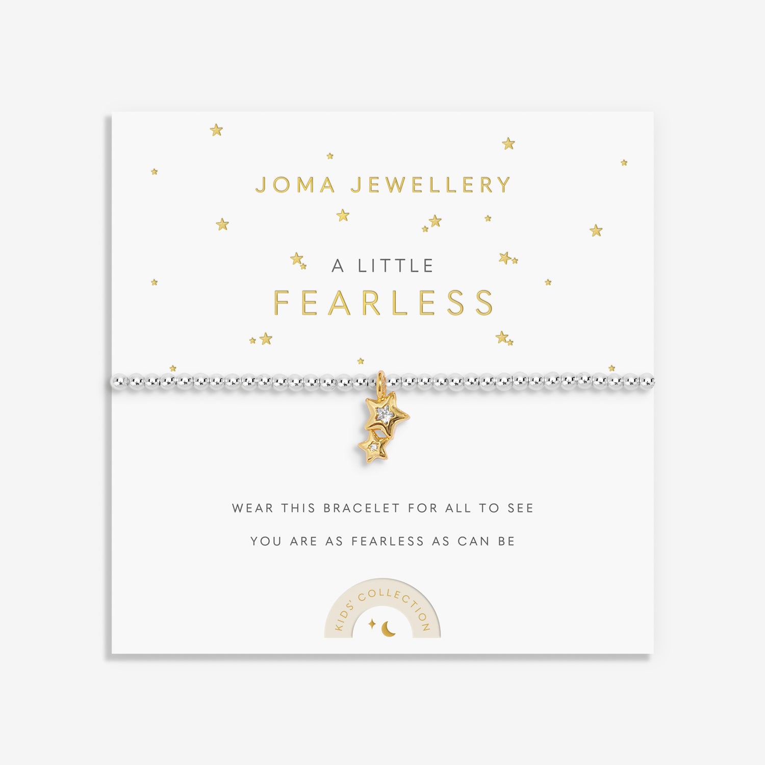 Joma Jewellery Kids' A Little | Fearless | Silver & Gold Plated | Bracelet | 15.5cm Stretch