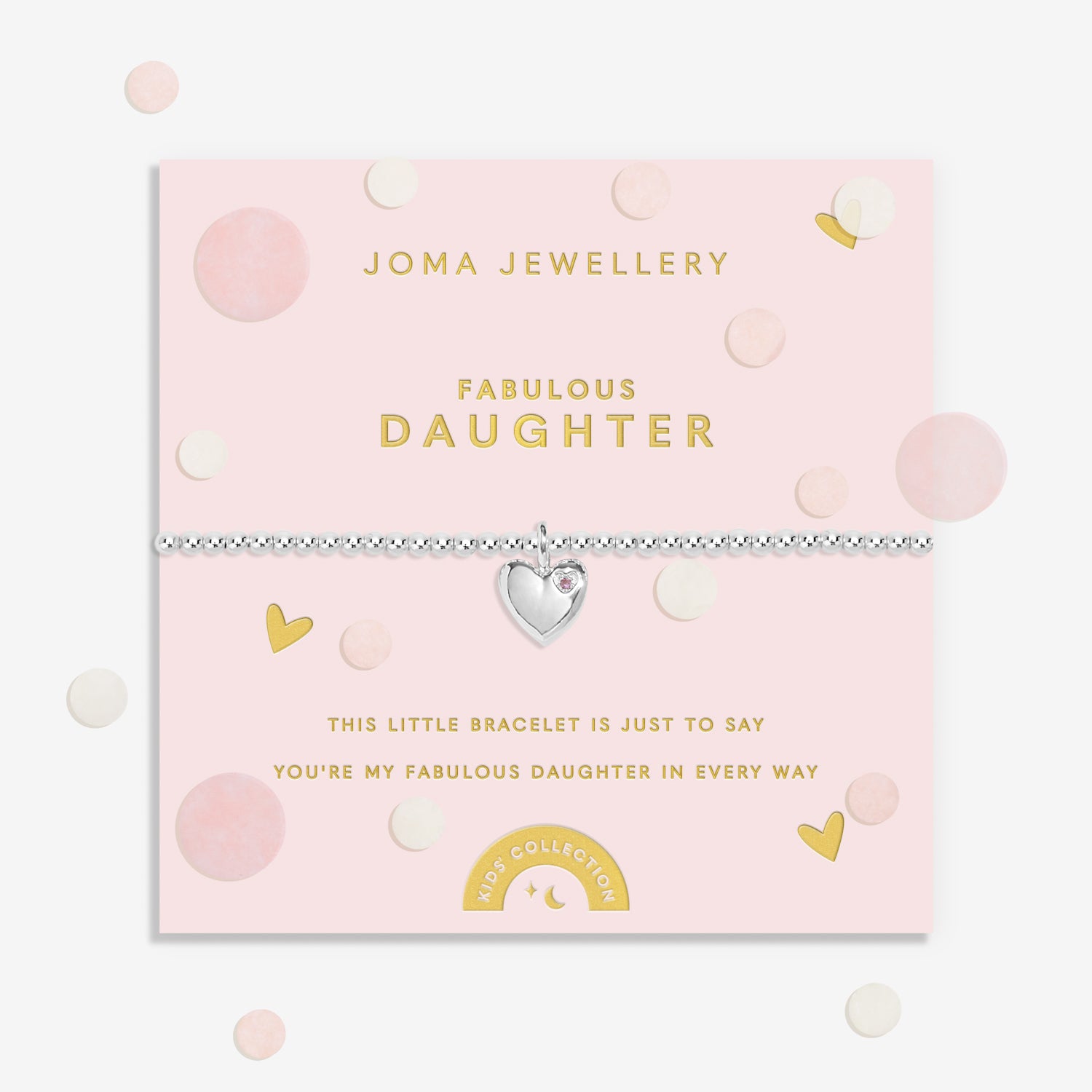 Joma Jewellery Kids' Confetti A Little | Fabulous Daughter | Silver Plated | Bracelet | 15.5cm Stretch