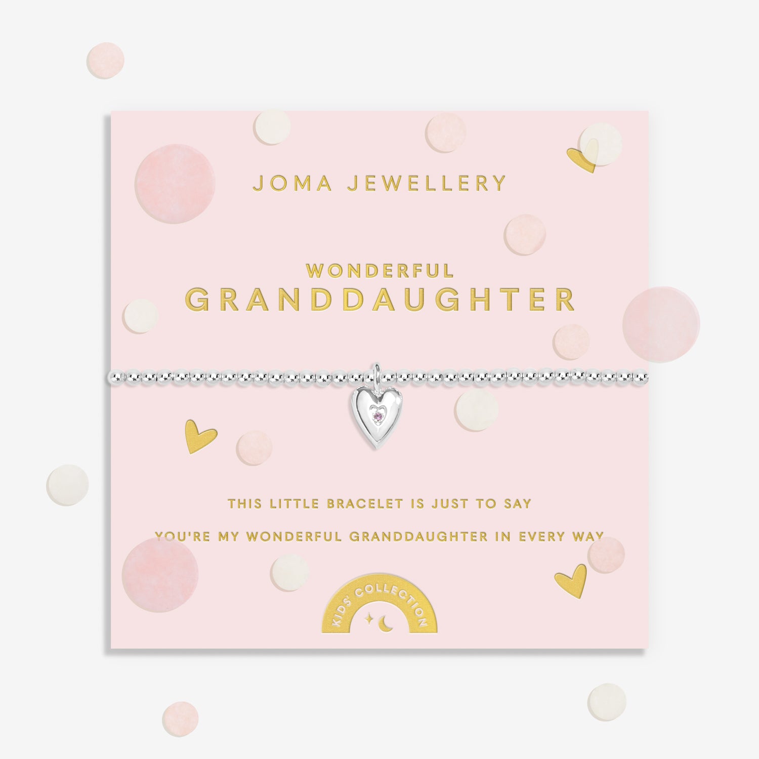Joma Jewellery Kids' Confetti A Little | Wonderful Granddaughter | Silver Plated | Bracelet | 15.5cm Stretch