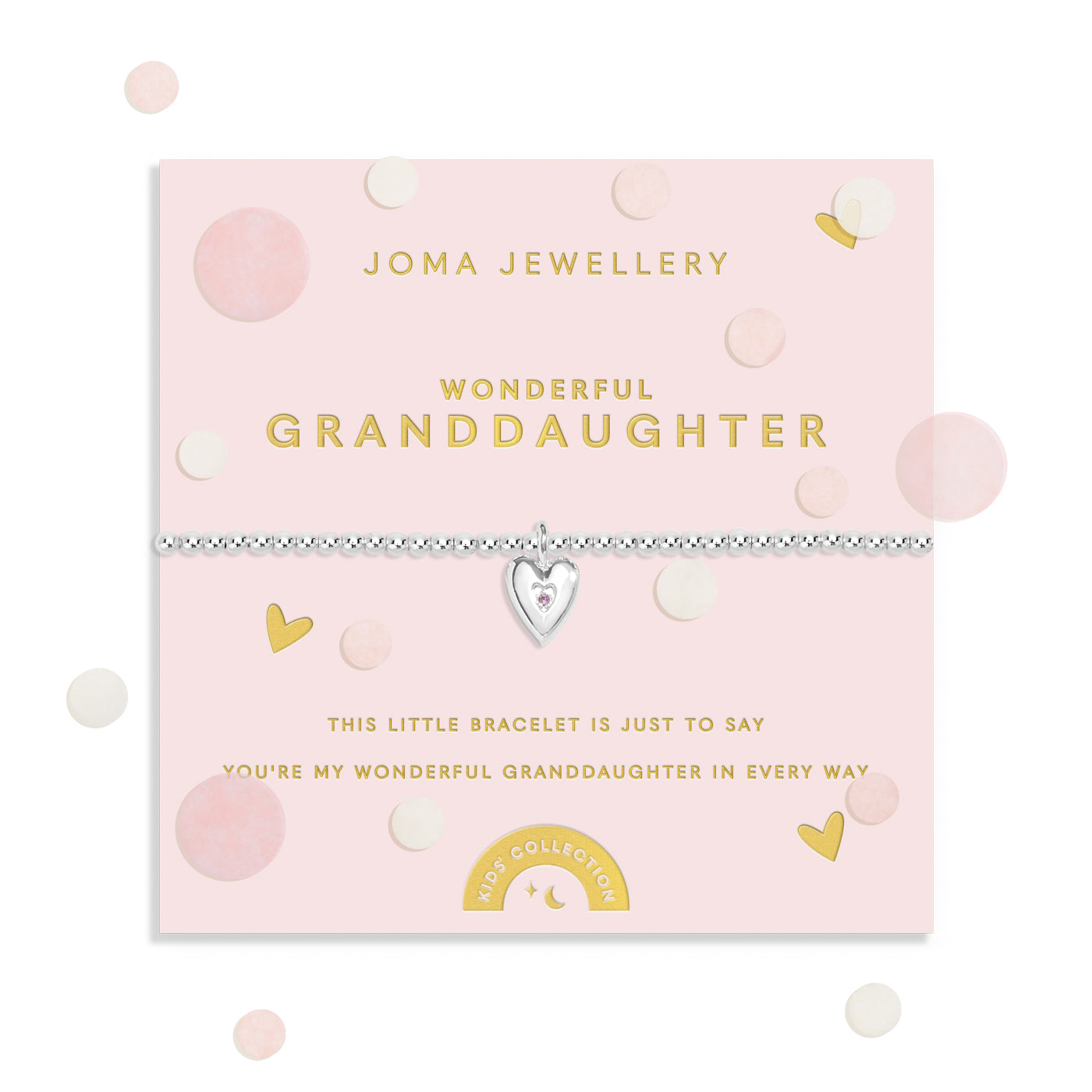 Joma Jewellery Kids' Confetti A Little | Wonderful Granddaughter | Silver Plated | Bracelet | 15.5cm Stretch