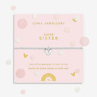 Joma Jewellery Kids' Confetti A Little | Super Sister | Silver Plated | Bracelet | 15.5cm Stretch
