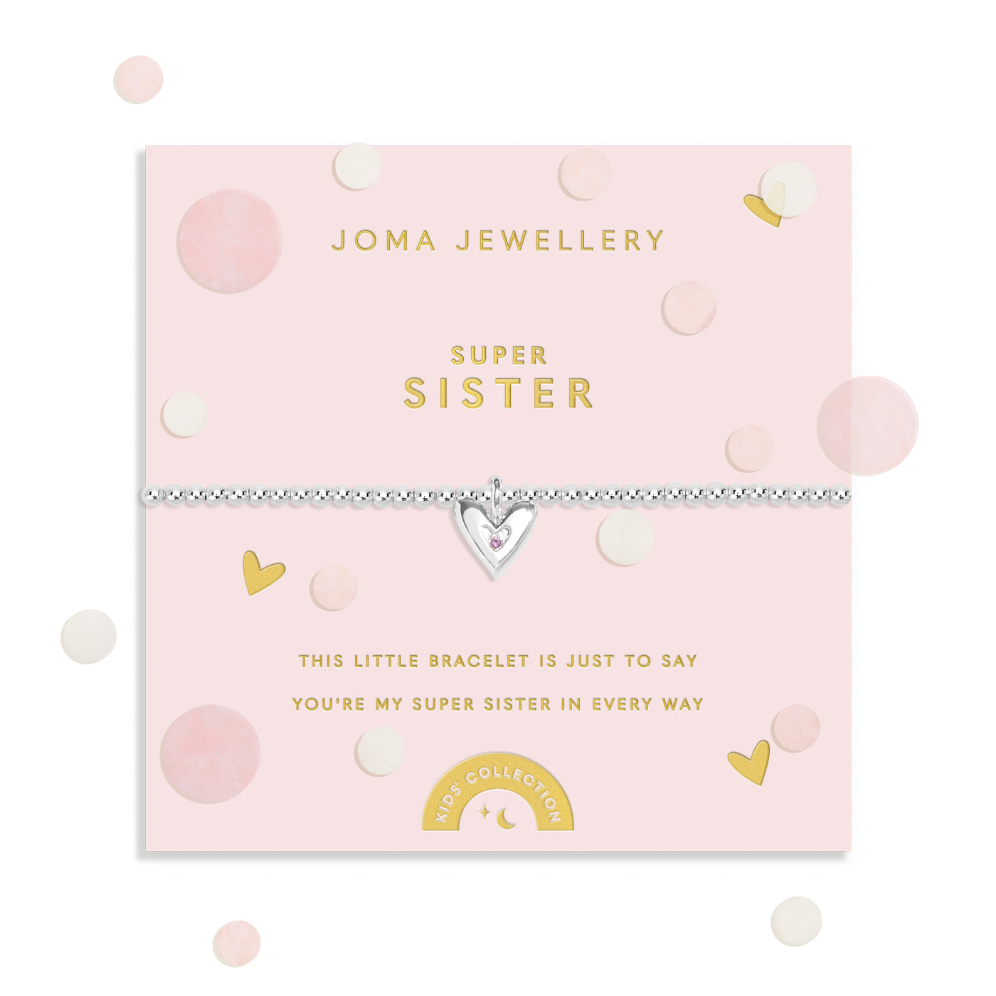 Joma Jewellery Kids' Confetti A Little | Super Sister | Silver Plated | Bracelet | 15.5cm Stretch