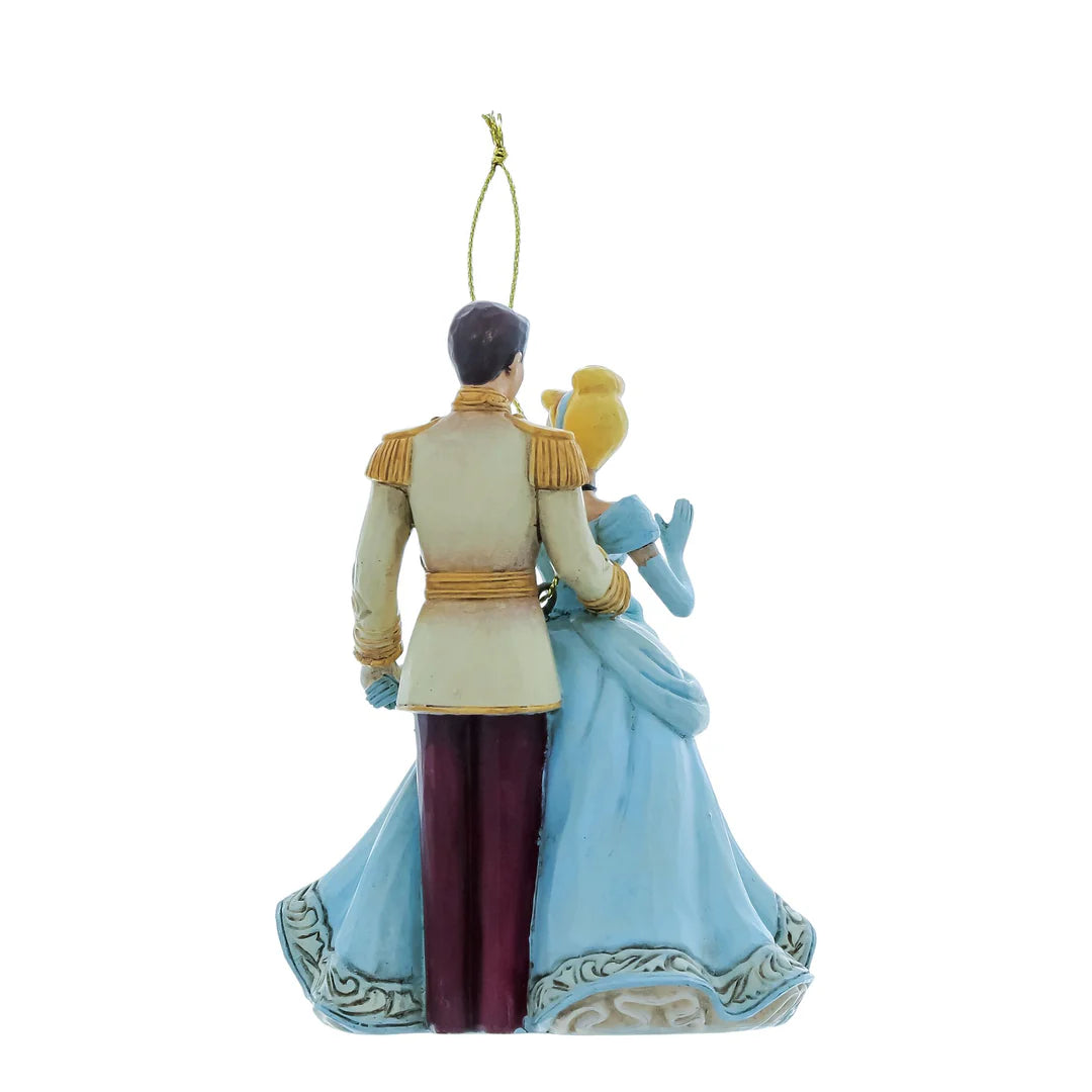 cinderella & prince hanging Decorative ornament of the couple in formal attire on a white background