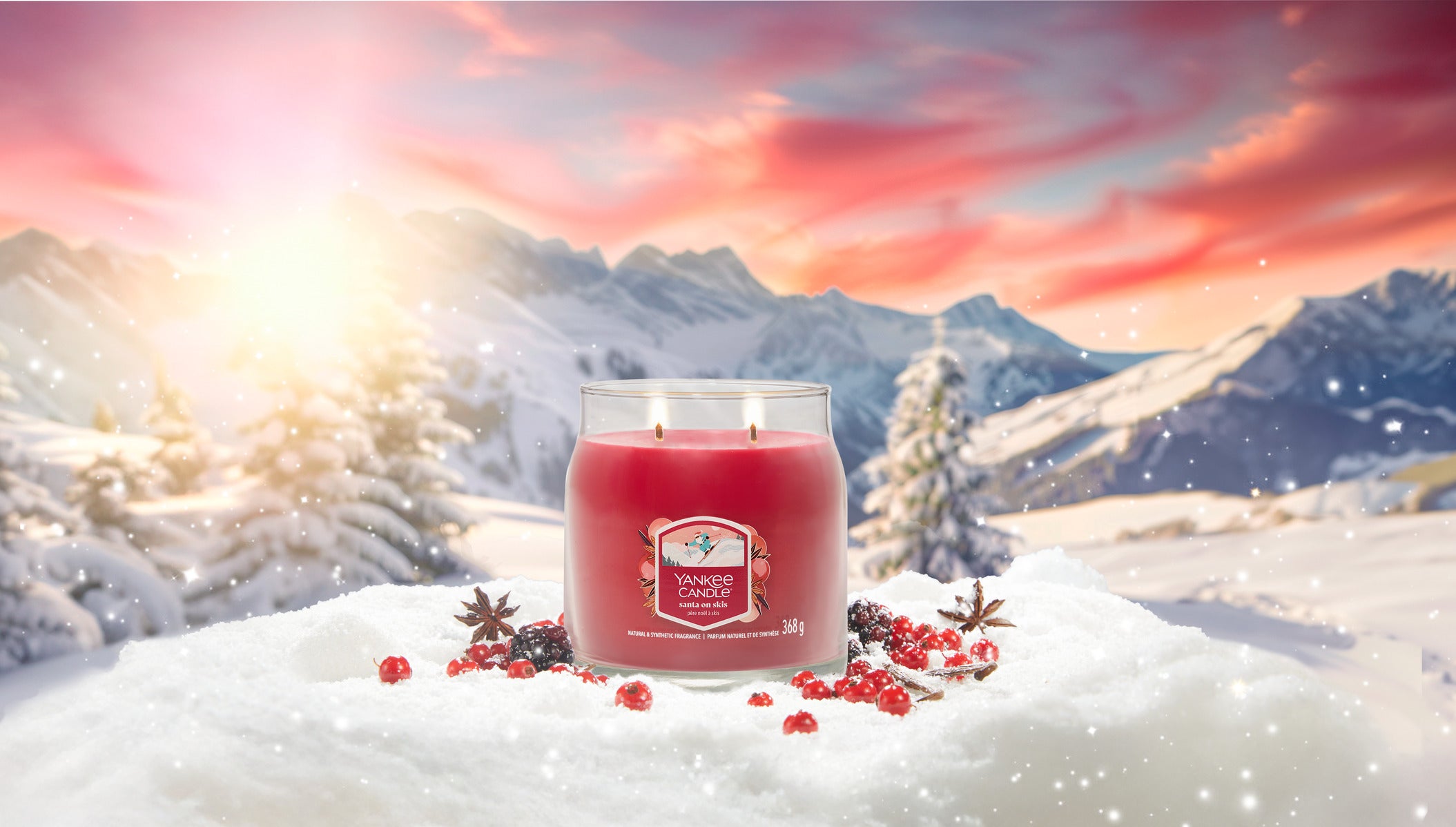 Santa on Skis Medium Yankee Candle – Festive Holiday Scent