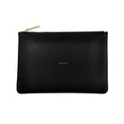 Black pouch with gold zipper and 'TA-DAH!' text on the clutch.