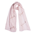 Pink bridesmaid scarf with gold text