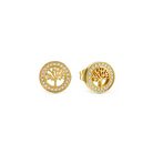 Nomination Italy Gold coloured earring studs with tree-of-life design on a white background