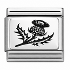 Nomination Italy Sterling Silver charm with black thistle design