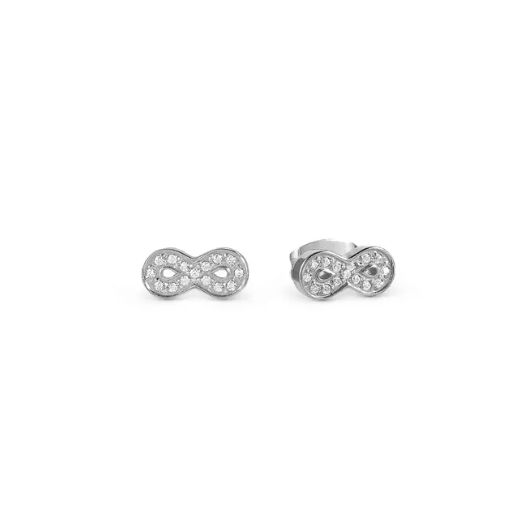 Nomination Italy Silver infinity symbol studs on a white background