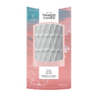 Yankee Candle Pink Sands ScentPlugStarter Kit in its original retail packaging, featuring  a clear window on a pink and blue illustrated card.