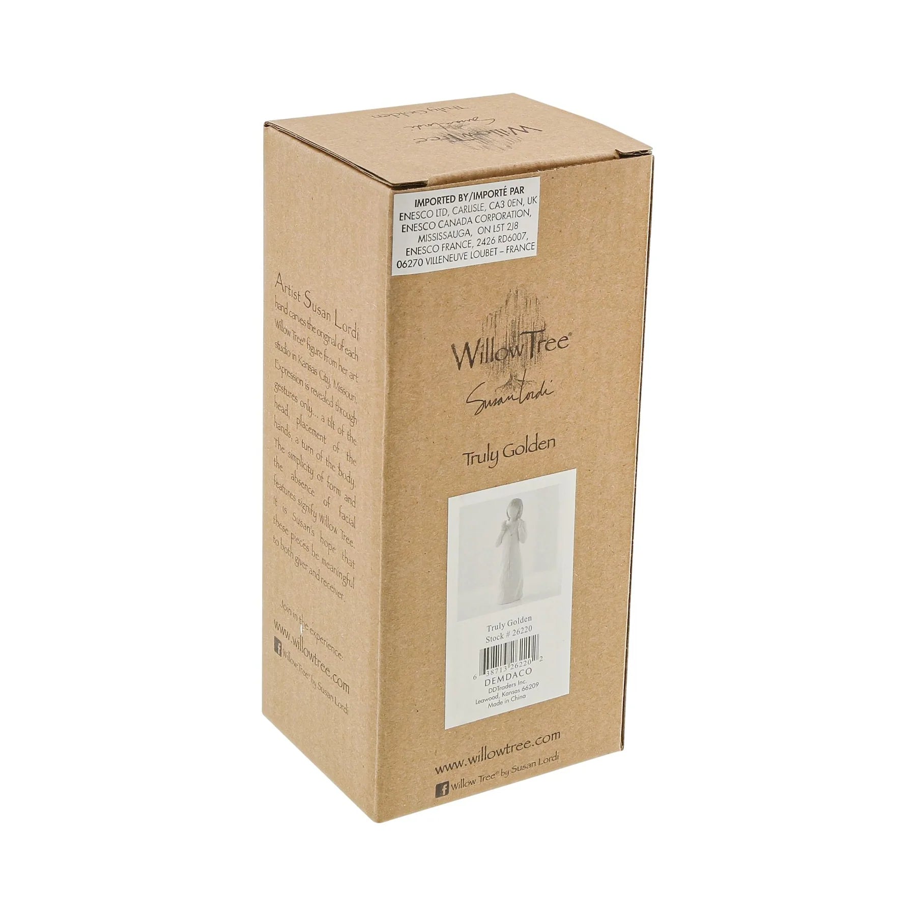 Cardboard presentation box with Willows Tree branding on a white background