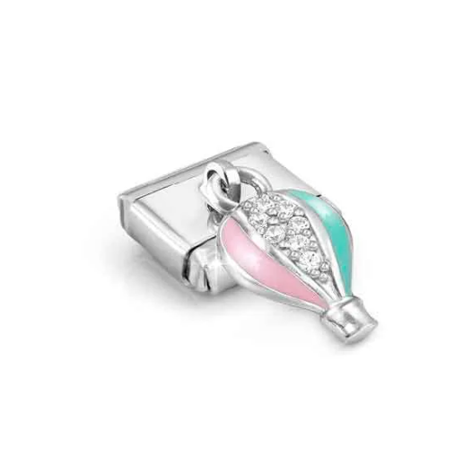 Nomination Italy Composable Hot Air Balloon Pendant Charm with Cubic Zirconia and Enamel