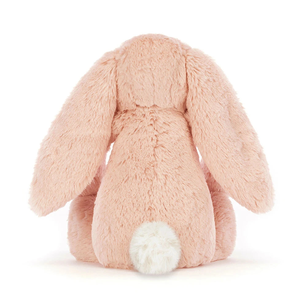 Pink plush jellycat bunny plush on a white background