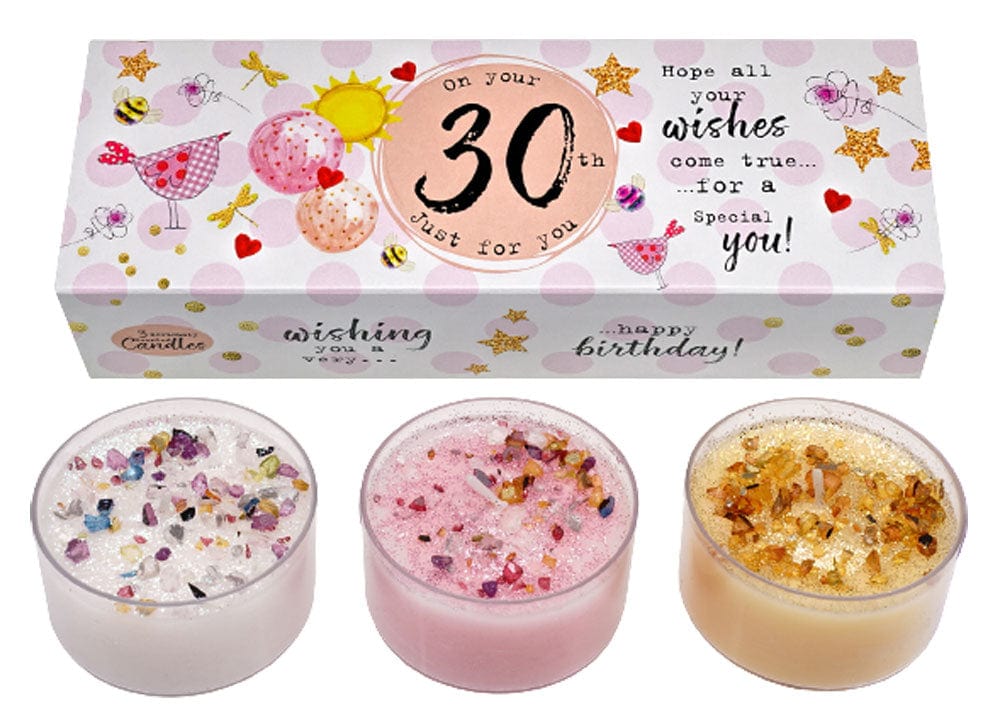 Best Kept Secrets Tealight Gift Set 30th Three Lites - Birthday Ages Tea Light Gift Box