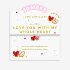 Joma Jewellery silver-plated bracelet with a pink and red heart charm, on a white background
