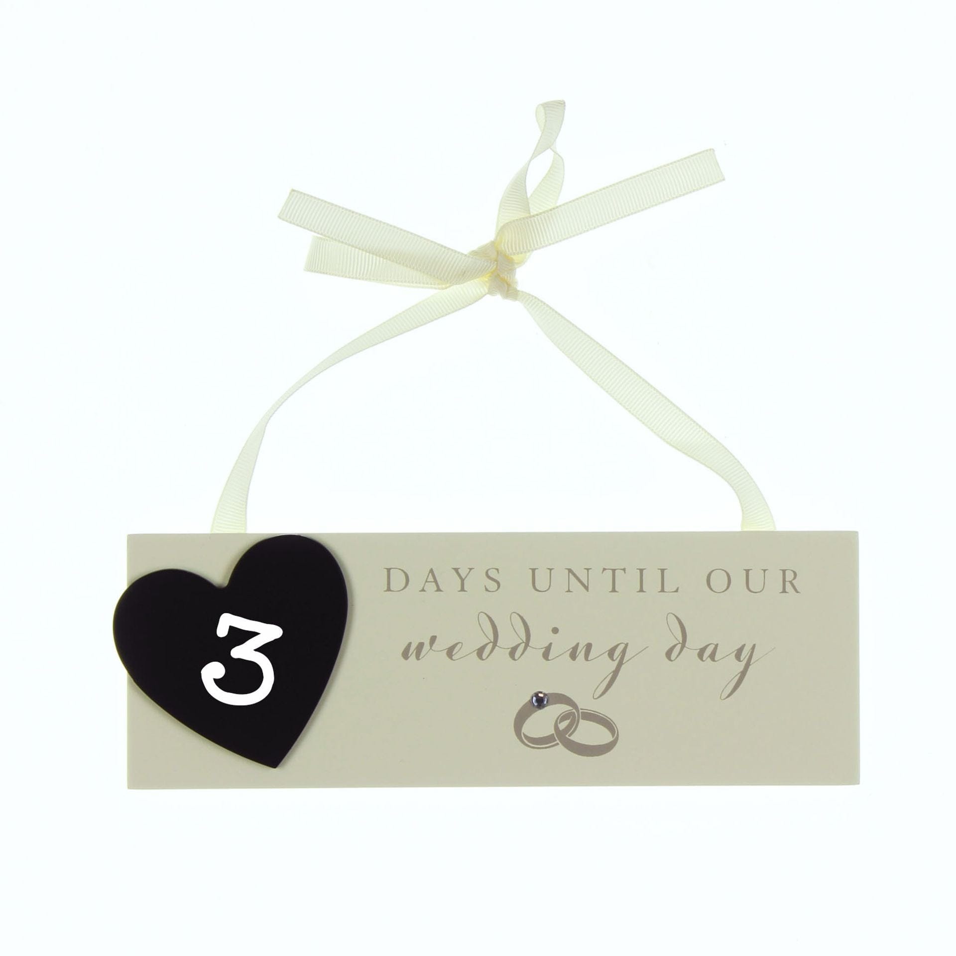 Curios Gifts Amore Countdown to Wedding Day Plaque With Chalk