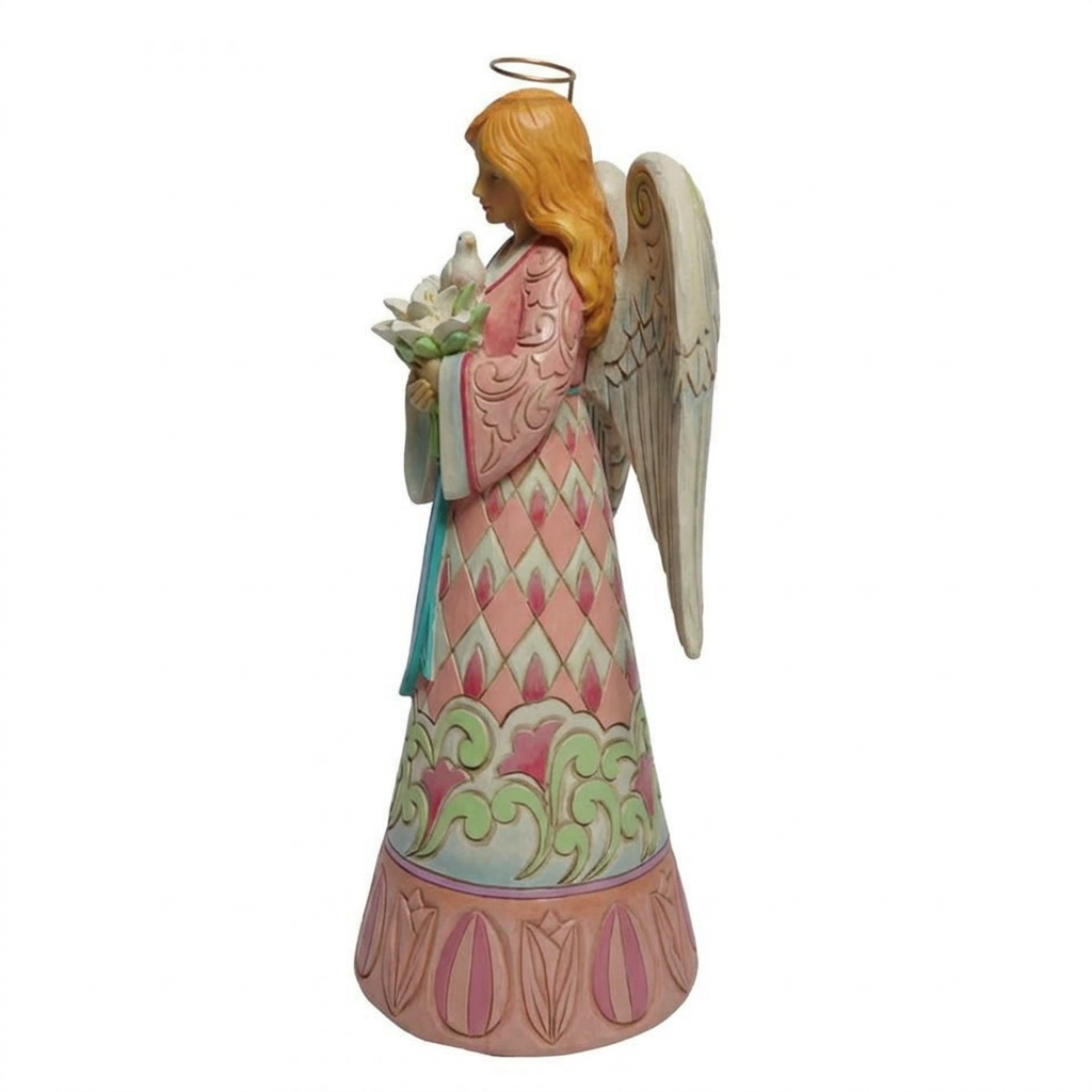Easter Faith angel facing left on a white background