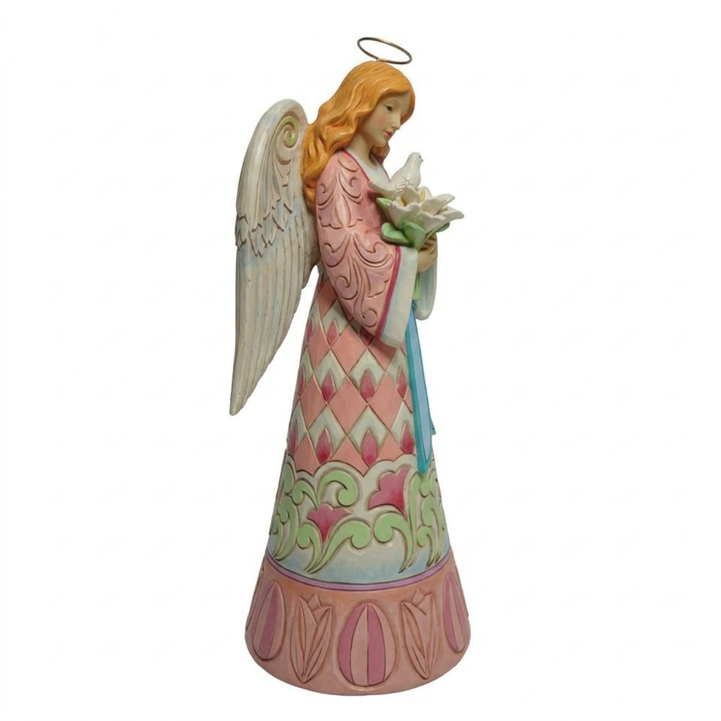 Easter Faith angel facing right on a white background