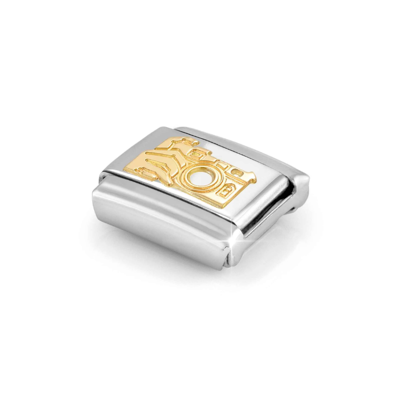 Nomination Italy Composable Gold 030108/17 Classic S/Steel,bonded yellow gold Camera with Hand