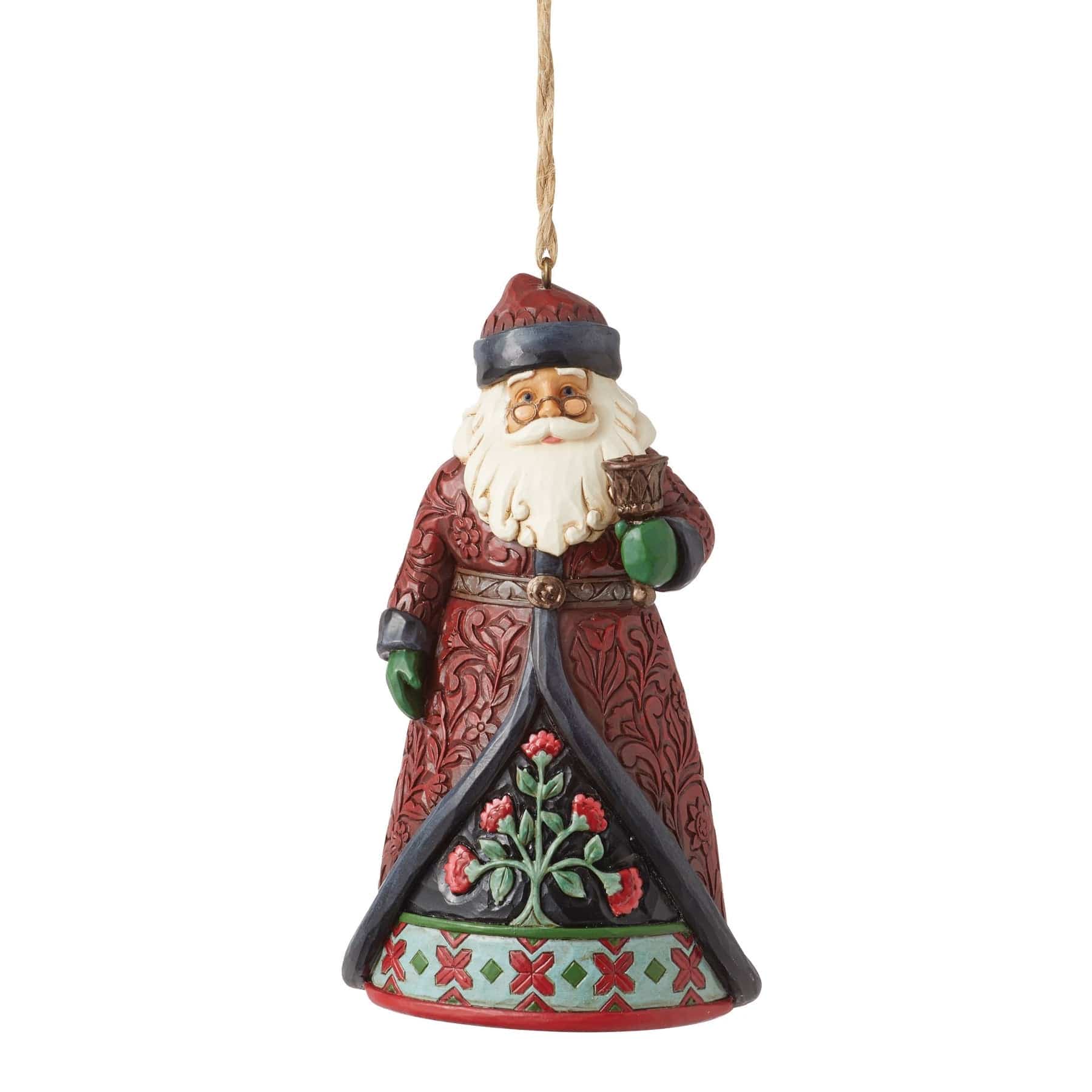 Jim Shore Figurine Jim Shore - Holiday Manor Santa with Bell - Hanging Christmas Figurine