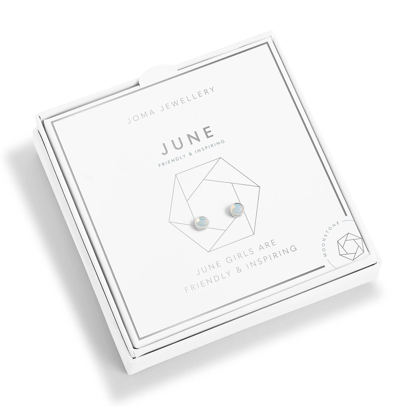 Joma Jewellery Boxed Earrings Joma Jewellery Birthstone Boxed Earrings - June - Moonstone