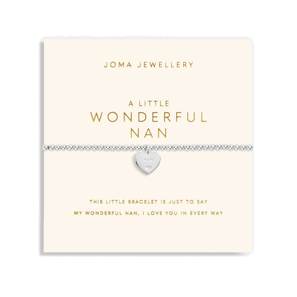 Joma Jewellery Bracelet Joma Jewellery Bracelet - A Little Wonderful Nan (Engraved Heart)