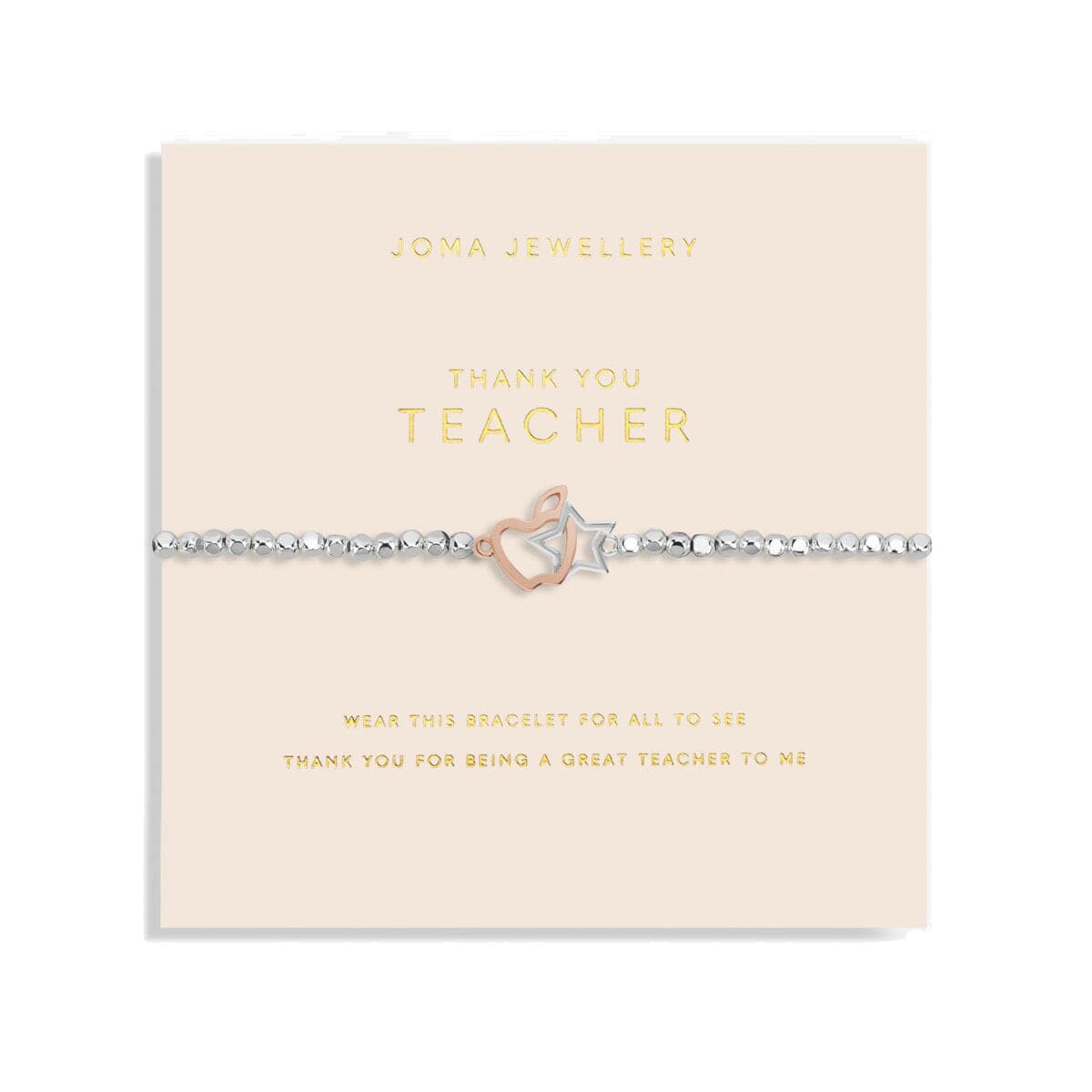 Joma Jewellery Bracelet Joma Jewellery Forever Yours Bracelet - A Little Thank you Teacher (Rose Gold Apple)