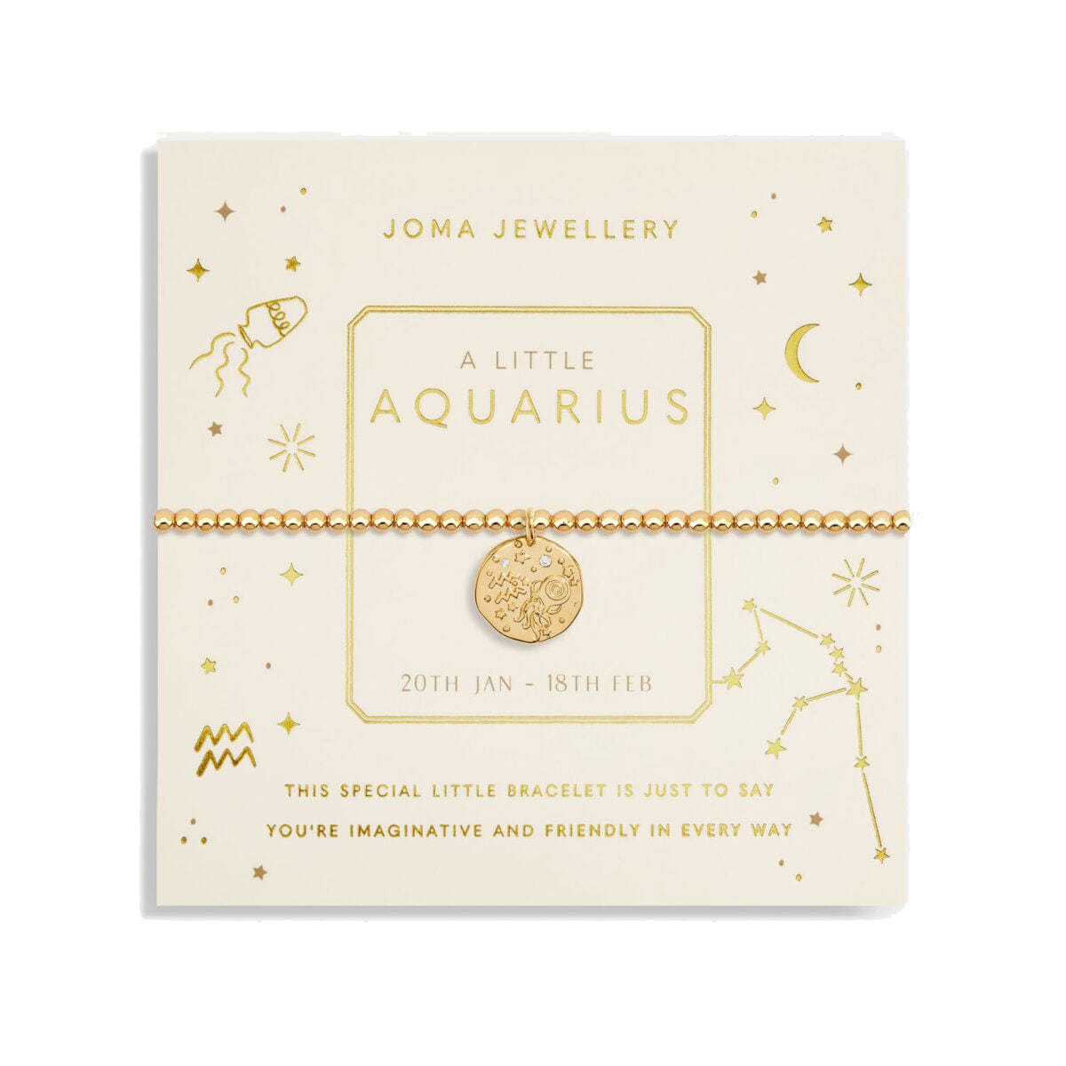 Joma Jewellery Bracelet Joma Jewellery Star Sign Gold Bracelet - Aquarius
