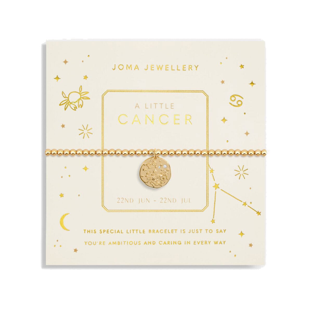 Joma Jewellery Bracelet Joma Jewellery Star Sign Gold Bracelet - Cancer - June 21st to July 22nd
