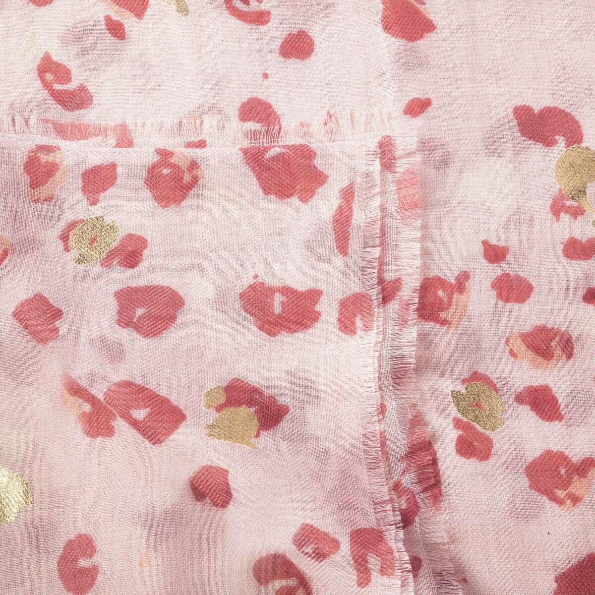 Katie Loxton Scarf Katie Loxton Scarf - Brush Stroke Leopard Print - Pink & Gold Foil