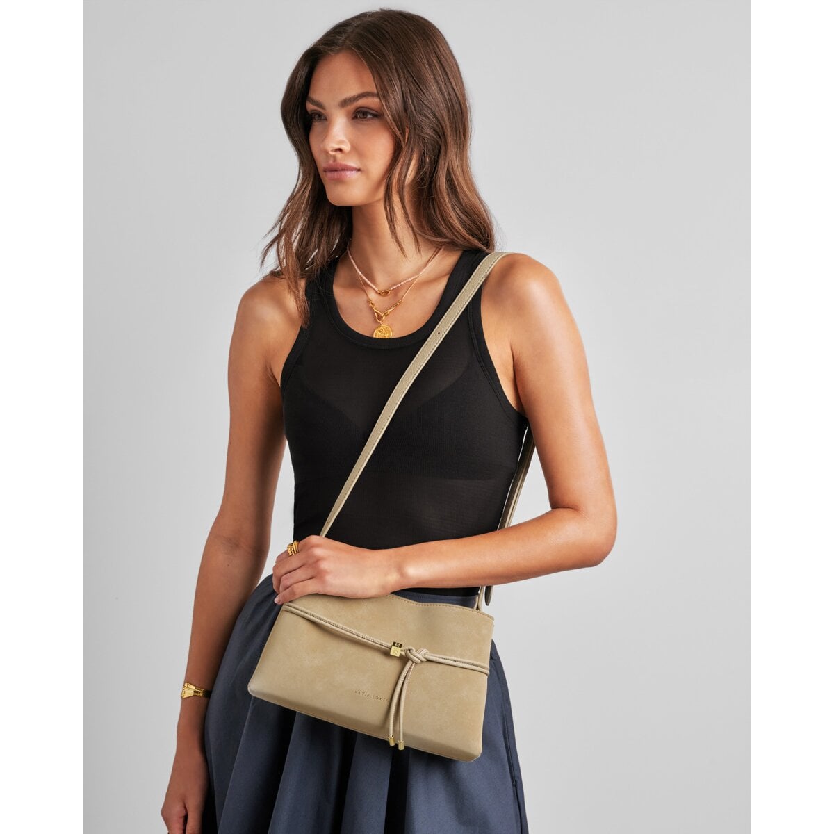 Katie Loxton Lori Suedette Crossbody Bag | Multi-Way Slouchy Bag