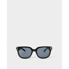 Katie Loxton Manhattan Black sunglasses with gold accents on a white background