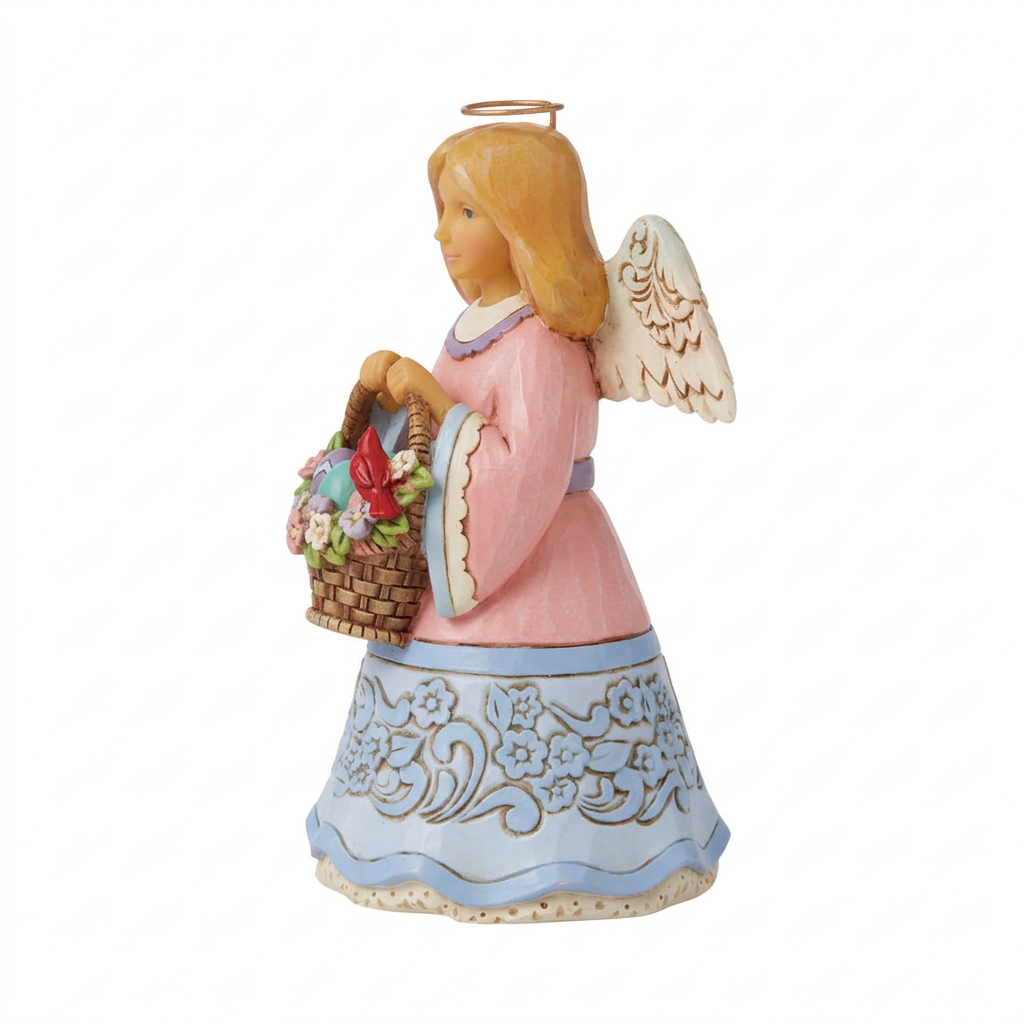 Left-facing angel figurine on a white background