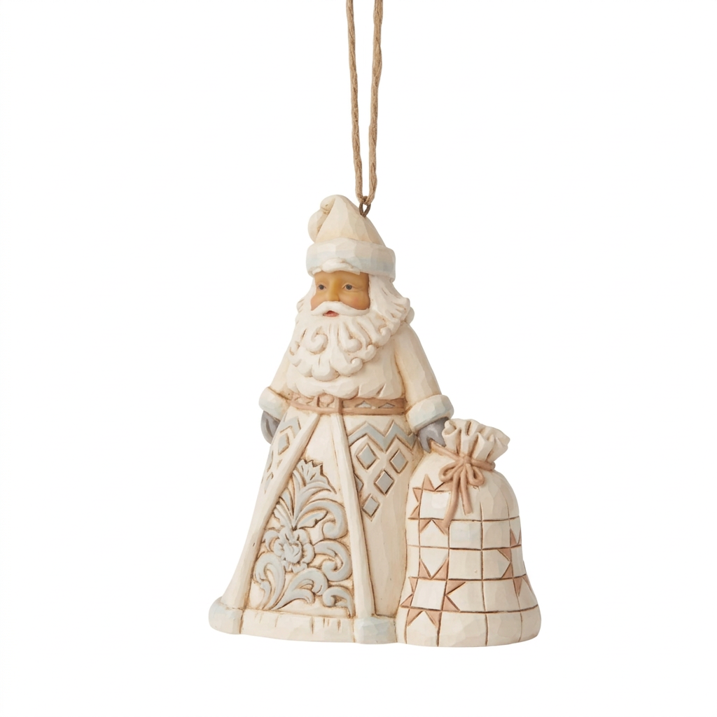 Left-facing Santa with solid white background