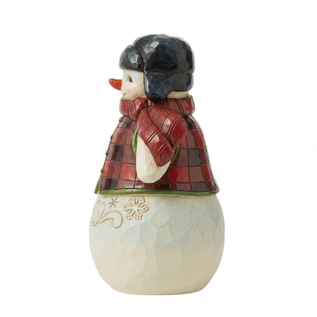 Left-facing snowman on a white background