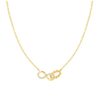 Gold necklace with a unique pendant on a white background