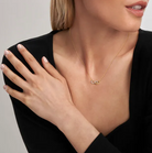 model wearing love cloud necklace 