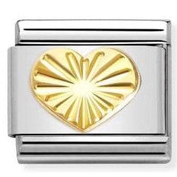 Nomination Italy 030149/51 Classic , steel, 18k gold Diamond-coated Heart