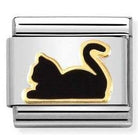 Nomination Italy 030272/80 Classic S/steel, enamel  18k gold Black cat lying down