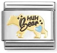 Nomination Italy 030272/82 Classic steel, enamel, 18k gold Mum bear BLUE