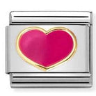 Nomination Italy 030283/24 Classic LOVE, S/Steel, enamel , 18k gold FUCHSIA Heart