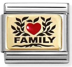 Nomination Italy 030289/07 Classic steel, enamel, 18k gold Family red heart