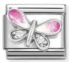 Nomination Italy 330321/09 Classic s/ steel, enamel, CZ, 925 sterling silver Butterfly pink WHITE